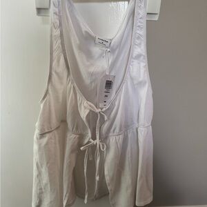 Sunday Best White Tie-Front Tank Top